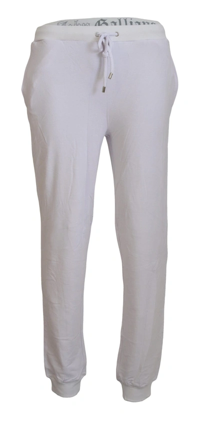 John Galliano White Cotton Logo S Jogger Trousers