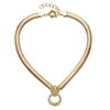 Rachel Glauber Rg 14k Yellow Gold Plated With Emerald & Cubic Zirconia Panther Head Door Knocker Wire Herringbone C In Gold