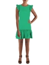 Cece Flutter Sleeve Ruffled Dress In Multi