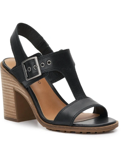 Lucky Brand Vidany Womens Leather Peep Toe Slingback Sandals In Black