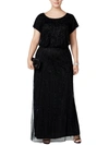 ADRIANNA PAPELL PLUS WOMENS EMBELLISHED BLOUSON FORMAL DRESS
