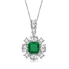 RACHEL GLAUBER RG WHITE GOLD PLATED GREEN AND WHITE CUBIC ZIRCONIA ACCENT PENDANT NECKLACE
