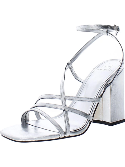 Marc Fisher Ltd Edalyn Womens Strappy Metallic Ankle Strap In Silver