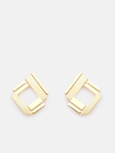 Leda Madera Anita Brass Earrings In Gold