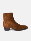 SAINT LAURENT WYATT BROWN SUEDE ANKLE BOOTS