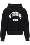 We11 Done Old School Campus Logo Hoodie In Black