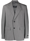 PRADA GREY TAILORED SINGLE BREASTED BLAZER,UGM169S2311CMU20114186