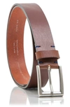 Made In Italy Smooth Leather Belt In Brown