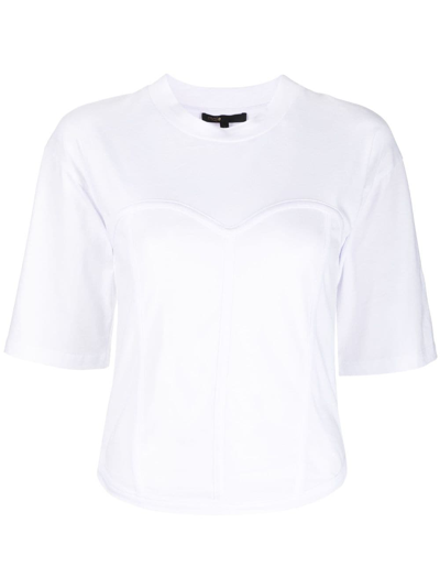 Maje Bustier-style Panelled T-shirt In White