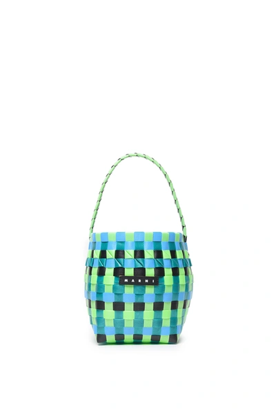 Marni Kids' Pod 编织水桶包 In Green