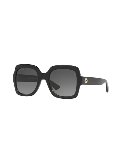 Gucci Logo-plaque Square-frame Sunglasses In Schwarz