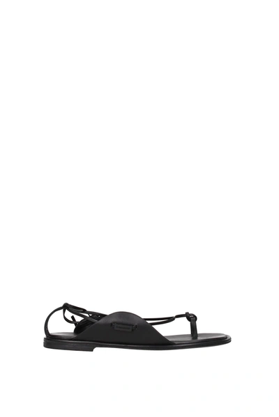 Ferragamo Flip Flops Agena Leather Black