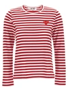 Comme Des Garçons Play Little Red Heart Striped T-shirt