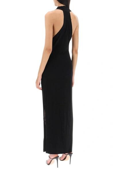 Norma Kamali Neeta Draped Stretch-jersey Maxi Dress In Black