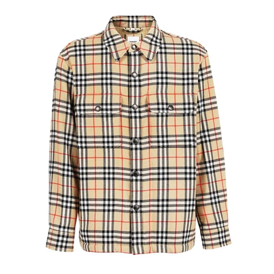 Burberry Beige Vintage Check Shirt Jacket In Multicolour