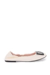 ROGER VIVIER ROGER VIVIER VIV' POCKETTE NAPPA LEATHER BALLET FLATS WITH BUCKLE