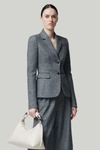 Altuzarra Fenice Wool-blend Blazer In Smokey Grey Melange