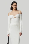 Altuzarra Odin Cold Shoulder Twist Rib Sweater In Natural White