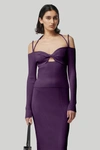 Altuzarra Odin Cut-out Ribbed-knit Top In Deep Amethyst