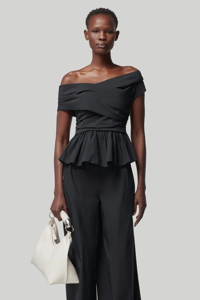 Altuzarra Pella Off-shoulder Peplum Top In Black