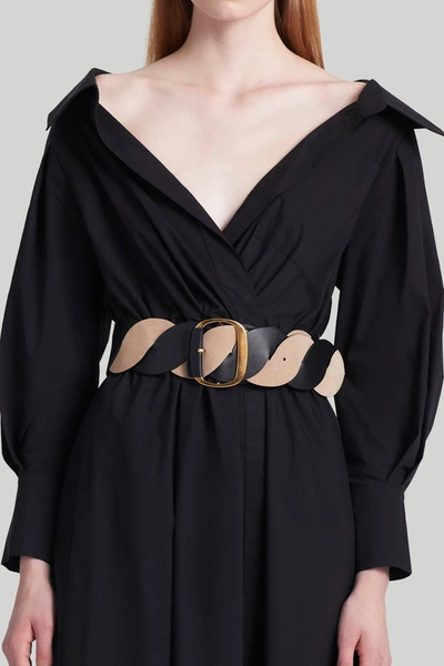 Altuzarra Twist Braid Belt In Black/cappuccino