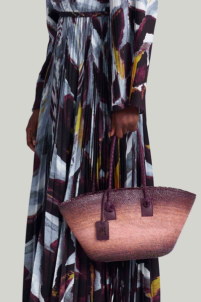 Altuzarra Small Watermill Raffia Tote Bag In Brown
