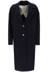 Golden Goose Blue Wool Coat In Dark Blue (blue)
