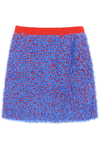 Tory Burch Confetti Tweed Mini Skirt In Blue Cosmo Red Chili (red)