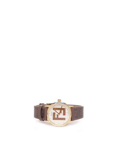 Fendi Forevermore Watch In Brow, Gold