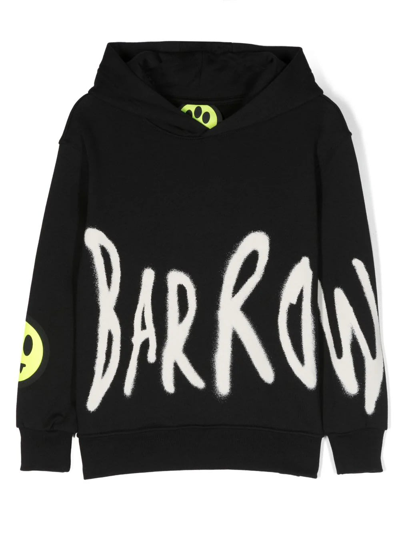 Barrow Kids' Logo-print Cotton Hoodie In Nero