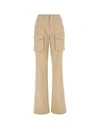 Ermanno Scervino Low Waist Wide Twill Cargo Pants In Brown
