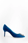 Manolo Blahnik Hangisi 70mm Crystal-buckle Pumps In Blue