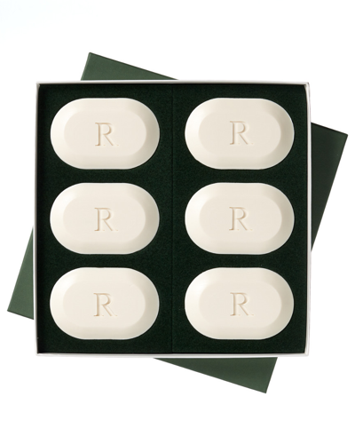 CARVED SOLUTIONS CARVED SOLUTIONS INSPIRE SET OF 6 AQUA MINERAL MONOGRAMMED SOAP BARS