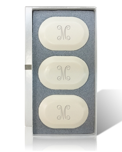 Carved Solutions Monogrammed Set Of 3 Soap Bars (a-z)