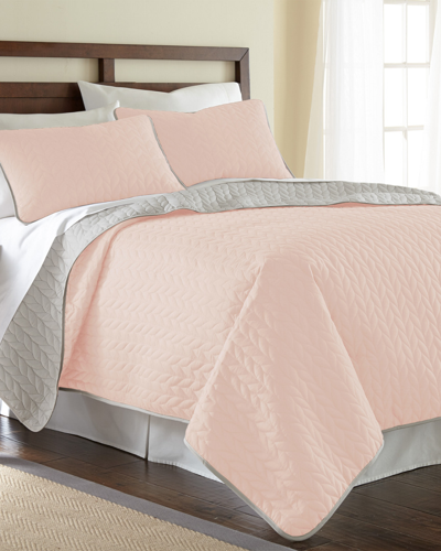 MODERN THREADS MODERN THREADS 3-PIECE SOLID REVERSIBLE COVERLET SET