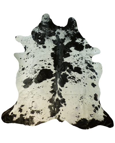 Chesterfield Leather Black & White Salt & Pepper Brazilian Cowhide Rug