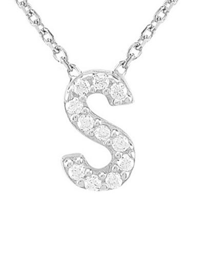 Gabi Rielle Silver Cz Initial Necklace (a-z)