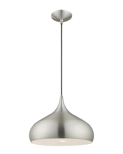 Livex Lighting Livex Metal Shade 1 Lt Brushed Aluminum Mini Pendant