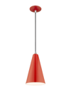 Livex Lighting Livex Metal Shade 1 Lt Shiny Red Mini Pendant