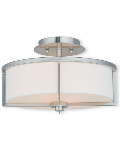 Livex Lighting Livex Wesley 2-light Brushed Nickel Ceiling Mount