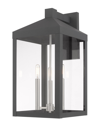 Livex Lighting Livex Nyack 3 Light Scandinavian Gray Outdoor Wall Lantern