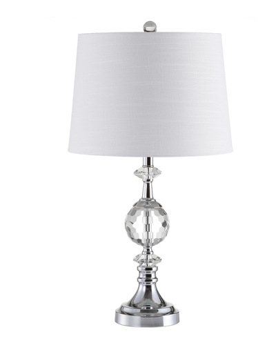Jonathan Y Designs 25.5in Channing Led Crystal & Metal Table Lamp In Clear/chrome