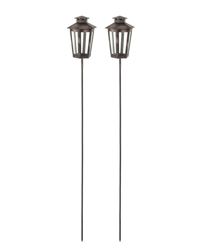 Artistic Home & Lighting 2pc Alpine Outdoor Garden Stakes In Black