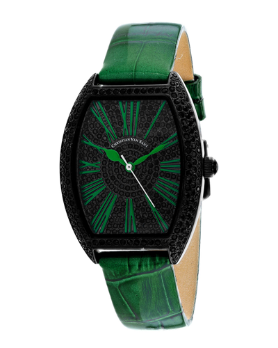 Christian Van Sant Women's Black Dial Watch In Green