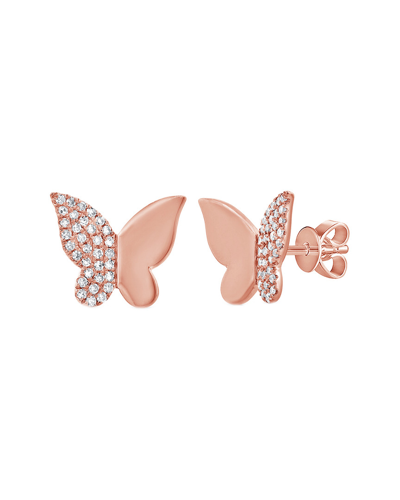 Sabrina Designs 14k Rose Gold 0.17 Ct. Tw. Diamond Butterfly Studs