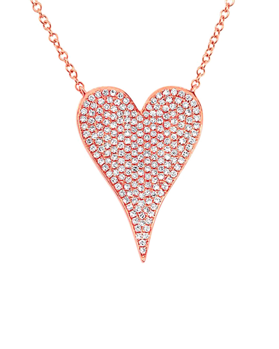 Diana M. Fine Jewelry 14k Rose Gold 0.43 Ct. Tw. Diamond Heart Necklace