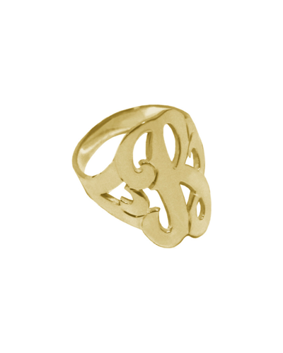 Jane Basch 22k Over Silver Single Initial Ring (a-z) In Multicolor