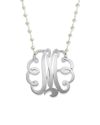 Jane Basch Silver 3.5-4mm Pearl Initial Pendant (a-z) In Multicolor