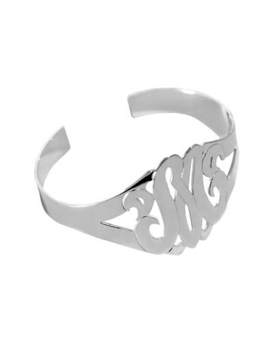 Jane Basch Dnu 0 Units Sold  Silver Script Large Single Initial Cuff (a-z) In Multicolor