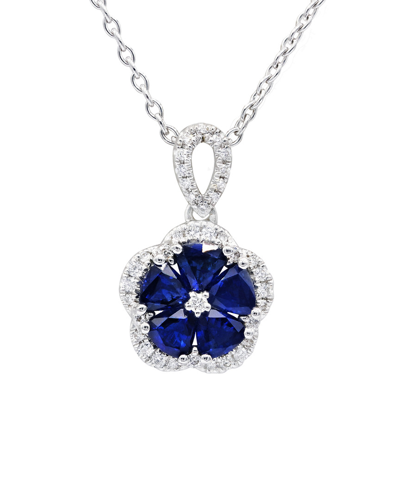 Diana M. Fine Jewelry 18k 1.65 Ct. Tw. Diamond & Sapphire Necklace